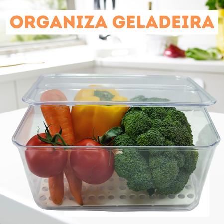Imagem de Porta Frios Ovos Salada Kit Organizador De Geladeira Potes Organizadores De Cozinha