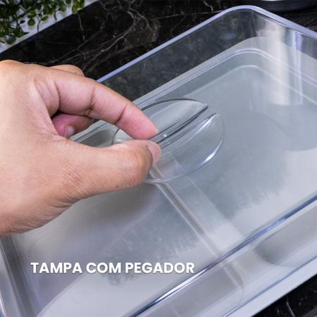 Imagem de Porta Frios Presunto Queijo Duplo Compartimento Com Tampa Top