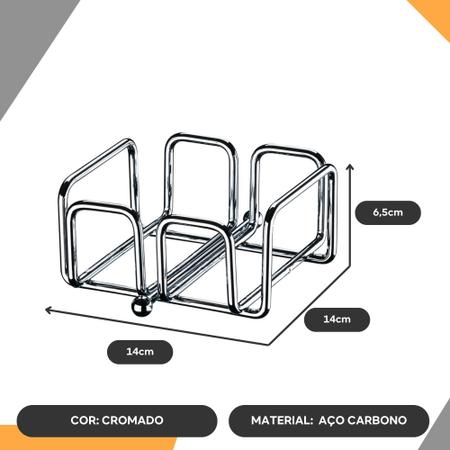 Imagem de Porta Guardanapos Pequeno Luxo Peso Aço Carbono Cromado