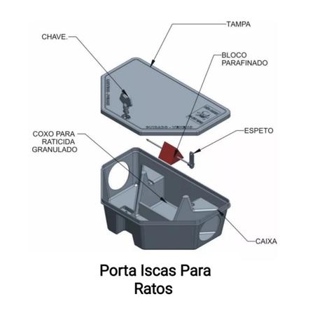 Imagem de Porta Iscas Pega Ratos Armadilhas Caixa Com 10 Unidades
