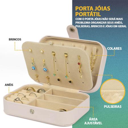 Organizador de Joias Portátil: Caixa de Viagem para Brincos e Bijuterias  porta joia - porta joias - Caixa / Porta-joias - Magazine Luiza