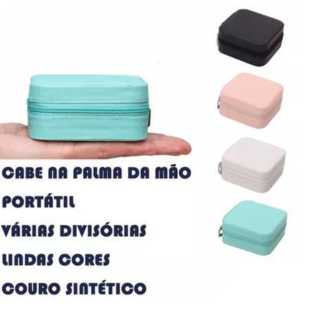 1.Mini Porta Joias Organizador Portátil Viagem Estojo Maleta Caixa