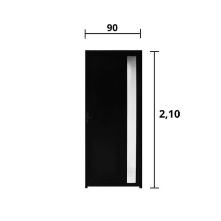 Imagem de Porta Lambril C/Visor Aluminio Preto 2.10 x 0.90 Lado Direito - Hale