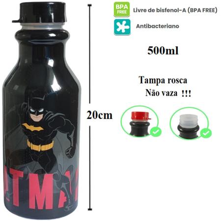 Imagem de Porta Lanche Conjunto Infantil Batman 6 Itens Plasutil