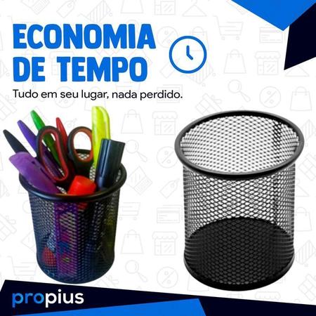 Imagem de Porta Lápis Organizador Mesa Escritorio Aramado Clips Papel