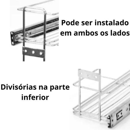 Imagem de Porta latas duplo porta óleo temperos porta condimentos deslizante aço cromado - Aramados Jomer