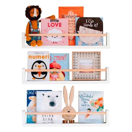 Porta Livros Infantil, Prateleira Flutuante, Berçário Madeira - Curumim Kidsroom Imagem de Porta Livros Infantil, Prateleira Flutuante, Berçário Madeira