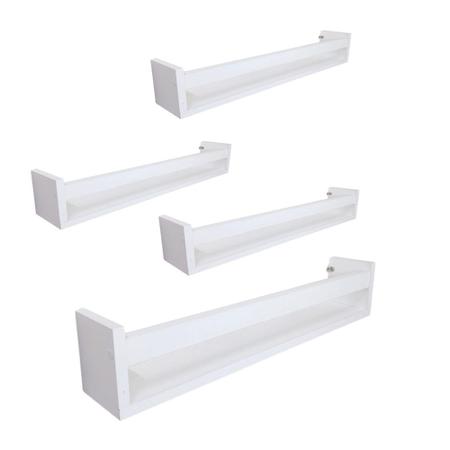 Imagem de Porta Livros Kit 4pç 50cm Mdf Branco