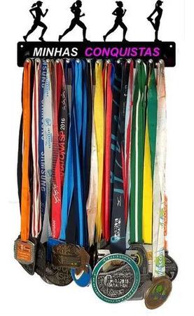 Imagem de Porta Medalhas Corrida de Rua Feminino para até 50 Medalhas