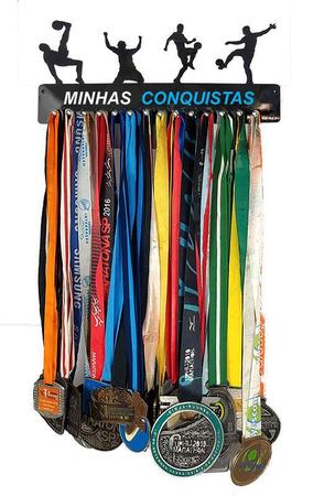 Imagem de Porta Medalhas Futebol Masc Com Frase Para Até 50 Medalhas