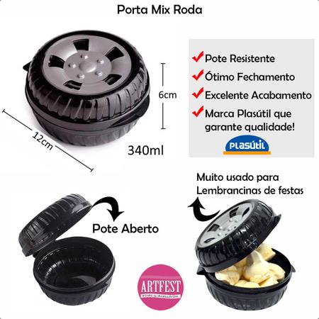 Imagem de Porta Mix Roda Carro Pote Guloseimas 5238-Plasutil c/ 20un