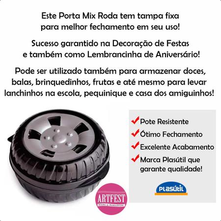 Imagem de Porta Mix Roda Carro Pote Guloseimas 5238-Plasutil c/ 20un
