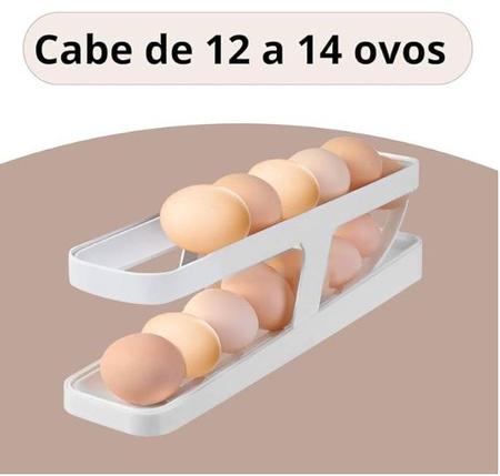 Imagem de Porta Ovos Organizador para Geladeira Branco 36x10,2x8,6CM