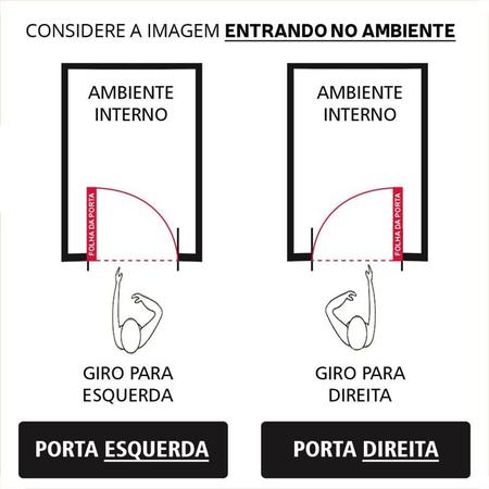 Imagem de Porta Palheta de Alumínio 210 X80cm Linha 30 Lado Esquerdo Esquadrias Bergamo Branco