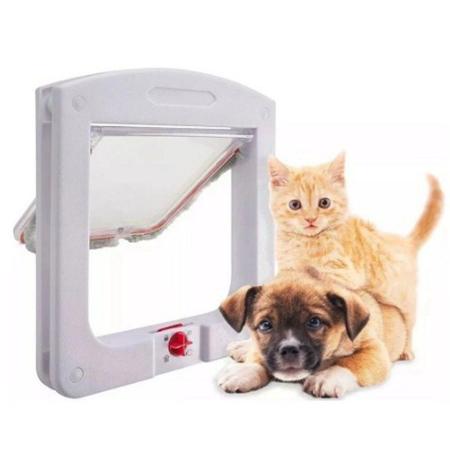 Imagem de Porta Pet Door Para Pet Cães E Gatos Até 7kg Com Trava 4 Funções