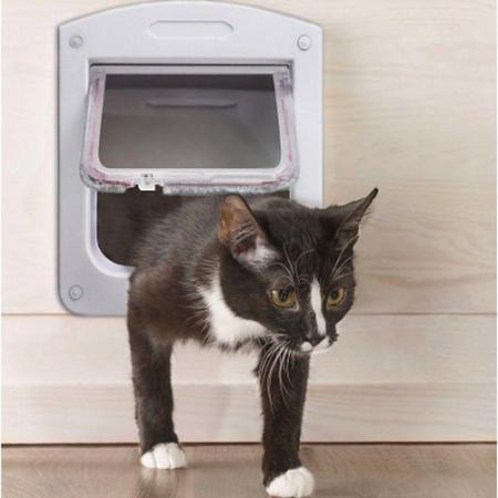 Imagem de Porta Pet Door Para Pet Cães E Gatos Até 7kg Com Trava 4 Funções