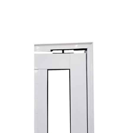 Imagem de Porta Pivotante de Alumínio 210 x 100cm com Friso, Visor e Fechadura Digital Linha 30 Direita