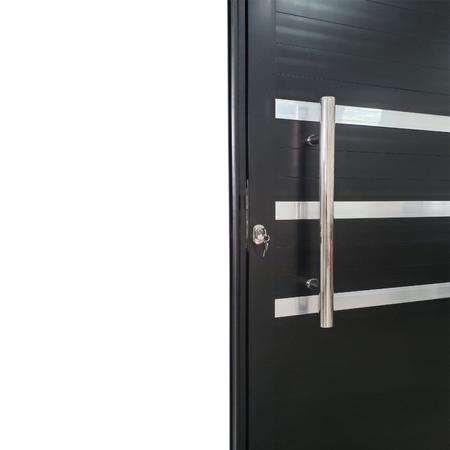 Imagem de Porta Pivotante de Alumínio 210 x 120cm com Friso e Vidro Veneza Esquadrias Bergamo