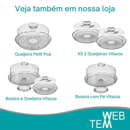 Imagem de Porta Queijo Queijeira de Vidro Vitazza para Organização e Decoração Cozinha, Geladeira e Mesa Posta: Toque Elegante e Praticidade Sustentável