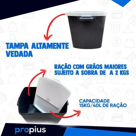 Imagem de Porta Ração Container Até 15Kg Cachorro Pet Dispenser Gato