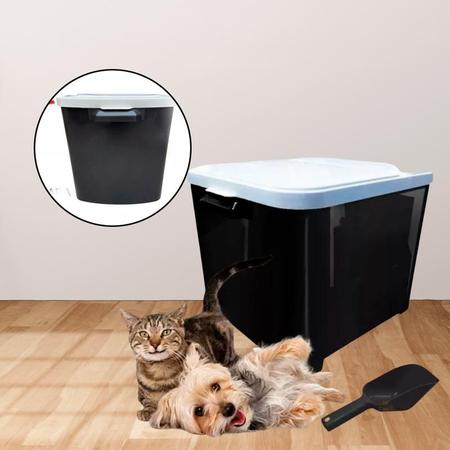 Imagem de Porta Ração Container Até 15kg Pote Pet Gato Armazenar Colocar Cães Grande Ergonômico Guardar Vedada Antiformiga