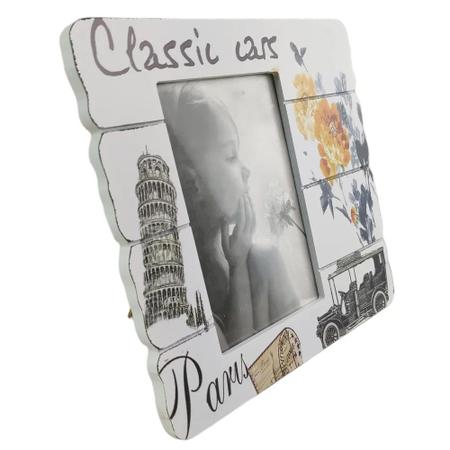 Imagem de Porta Retrato 10x15 Moldura Classica Paris Kit 20 Unidades Enfeite Vintage Fotografia Lembrança Viagem Mesa Estante Prateleira