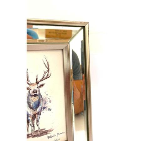 Imagem de Porta Retrato de Parede 22x17cm Espelhado Borda Prata