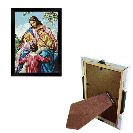 Imagem de Porta Retrato Decorativo 10X15 Jesus com as Crianças - FR160