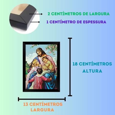 Imagem de Porta Retrato Decorativo 10X15 Jesus com as Crianças - FR160