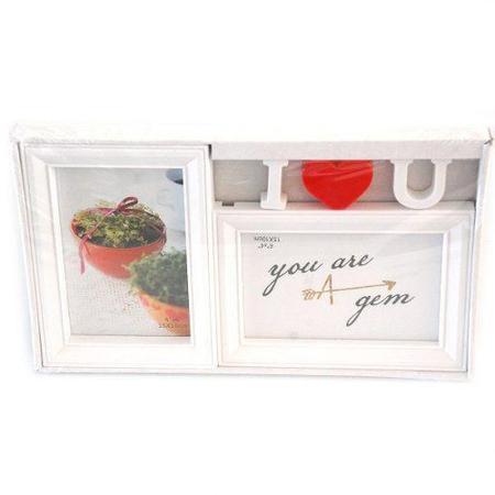 Imagem de Porta Retrato Duplo 10X15 Square Love Pf-1033 Branco