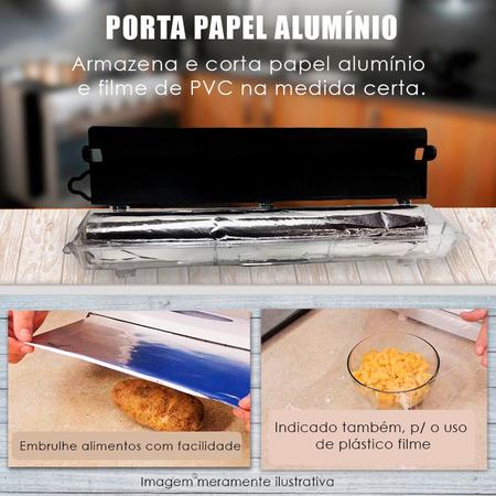 Imagem de Porta Rolo De Folha De Papel Aluminio Cinza