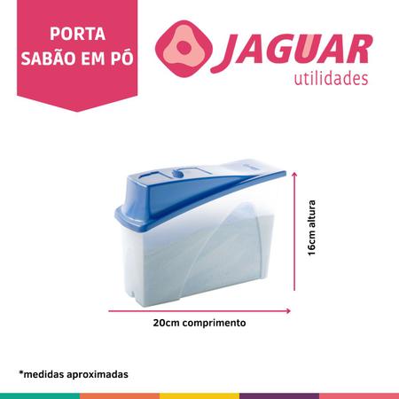 Imagem de Porta Sabão em Pó 1kg Dispenser Plástico Tampa Azul Jaguar