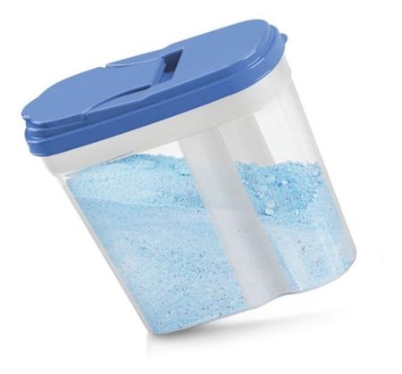 Imagem de Porta sabão em pó de plástico com tampa colors 1 kg