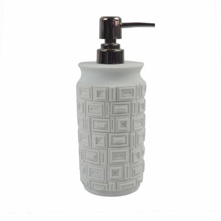 Porta Sabonete Líquido Resina BTC Branco Prateado 300ml Imagem de Porta Sabonete Líquido Resina BTC Branco Prateado 300ml
