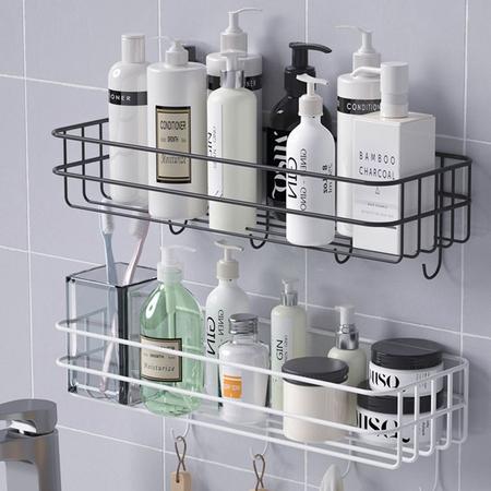 Imagem de Porta Shampoo E Sabonete Suporte Prateleira Parede Metal Banheiro Adesivo Nao Perfura YT2335