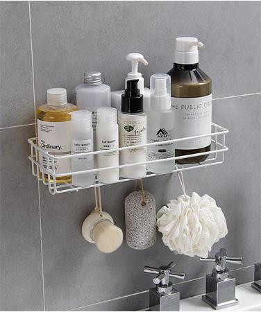 Imagem de Porta Shampoo E Sabonete Suporte Prateleira Parede Metal Banheiro Adesivo Nao Perfura YT2335