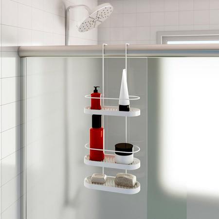 Imagem de Porta Shampoo para Box de Banheiro Triplo - Branco