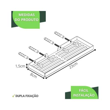 Imagem de Porta Shampoo Suporte De Parede Banheiro Inox MAX