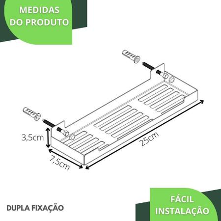 Imagem de Porta Shampoo Suporte Organizador Banheiro Branco ELG