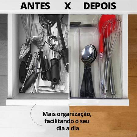 Imagem de Porta Talheres De Acrílico Para Organizar Gavetas Cozinha