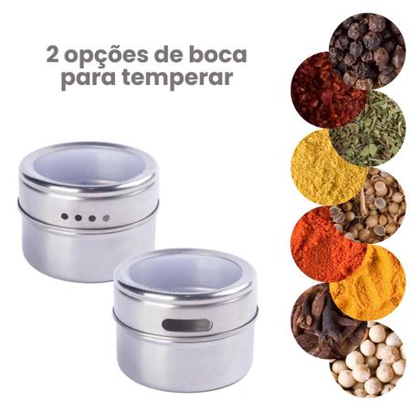 Jogo Porta Condimentos Magnético com Visor e Suporte 5 Peças - KEHOME -  Porta Tempero / Porta Condimento - Magazine Luiza