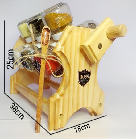 Imagem de Porta temperos / Condimentos Giratório com Manivela e 12 Potes 