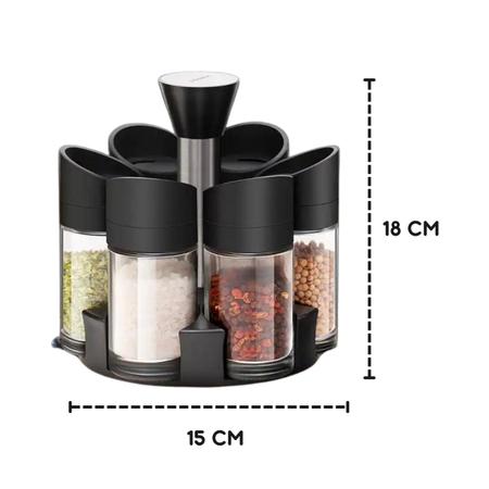 Imagem de Porta Temperos Condimentos Giratório Cozinha  com 6 Potes 