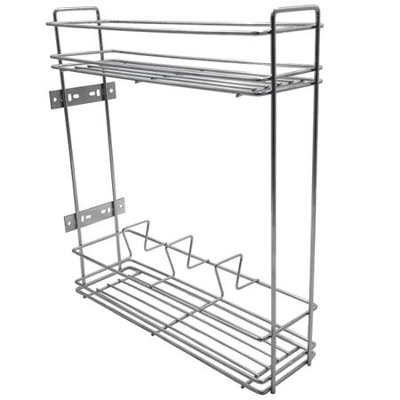 Imagem de Porta Temperos Óleo Lateral Armário Corrediças Aço Cromado