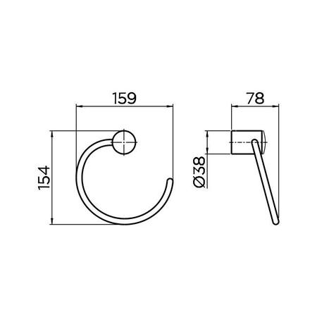Porta Toalha Argola Single Cromado Docol 00158006 Imagem de Porta Toalha Argola Single Cromado Docol 00158006