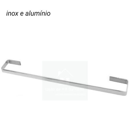 Imagem de Porta Toalha De Banho 50 Cm Aluminio E Inox Quadrado