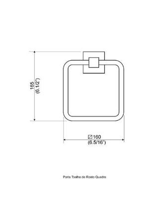 Porta Toalha Rosto Quadrado Quadra Cromado - PERFLEX LTDA Imagem de Porta Toalha Rosto Quadrado Quadra Cromado