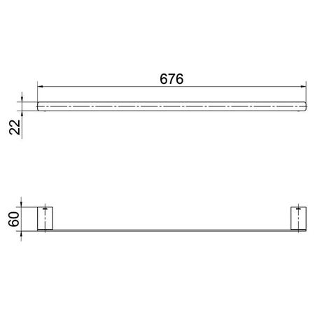 Imagem de Porta Toalhas 60cm Docol Flat Cobre Escovado 961369