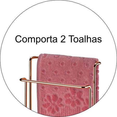 Imagem de Porta Toalhas Duplo Para Bancada Toalha Rosto ou Mãos - Cobre