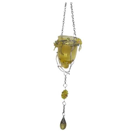 Imagem de Porta Vela Suspenso Vidro/Aço - 80cm - Amarelo